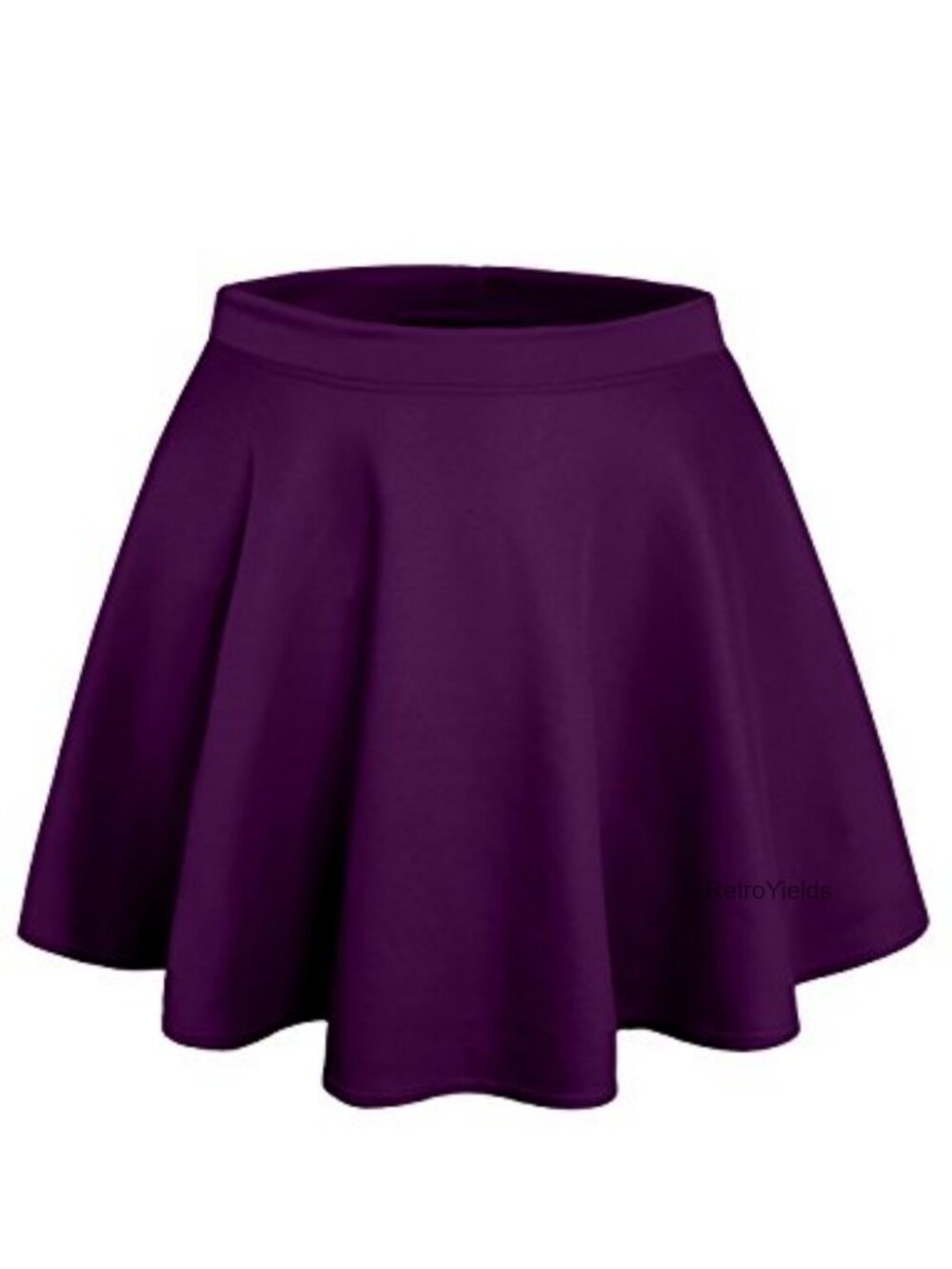 Women's Stretch Elastic Waist Flared Pleated Skater Mini Skirt USA Made